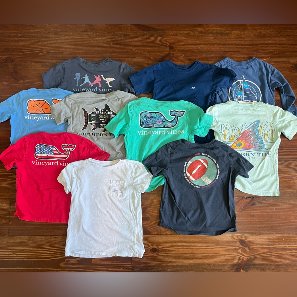 Bundle of boys Vineyard Vines and Southern Tide t-shirts